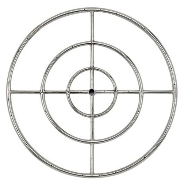 American Fire Glass 30" Triple-Ring Stainless Steel Burner with a 3/4" Inlet SS-FR-30